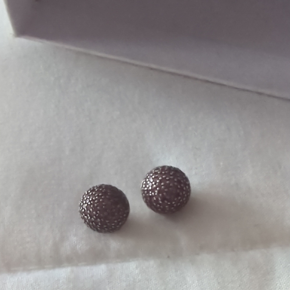 Textured Dark Brown Stud Earrings